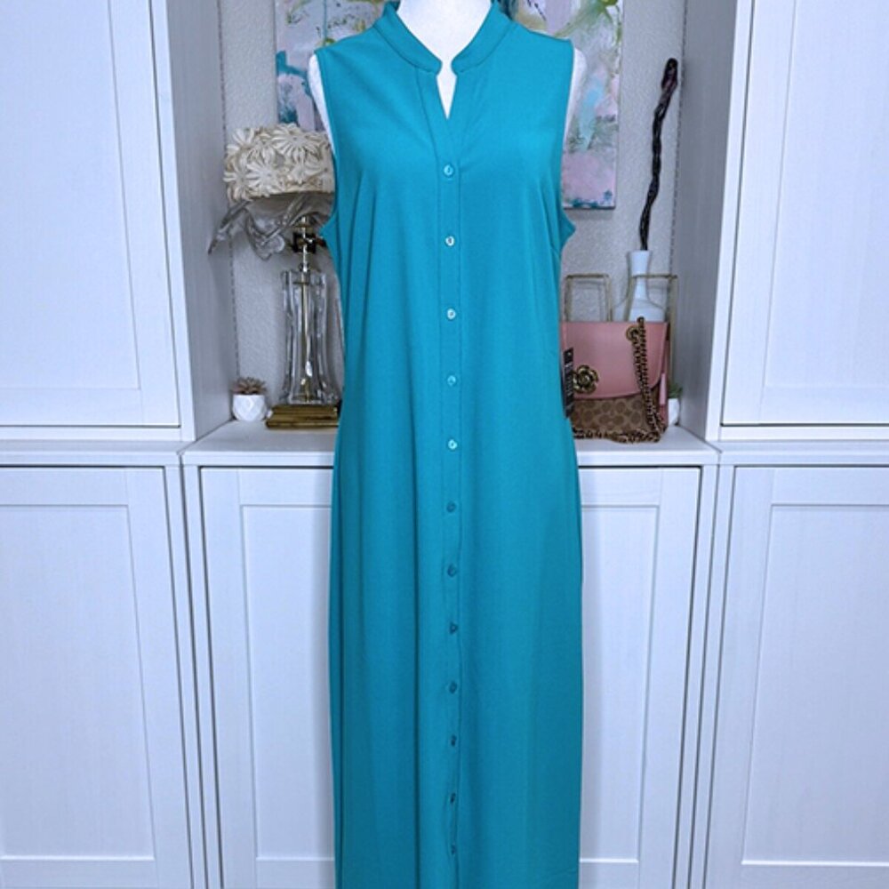 NWT Boston Proper Beyond Travel Collection Sleeveless Maxi Shirtdress